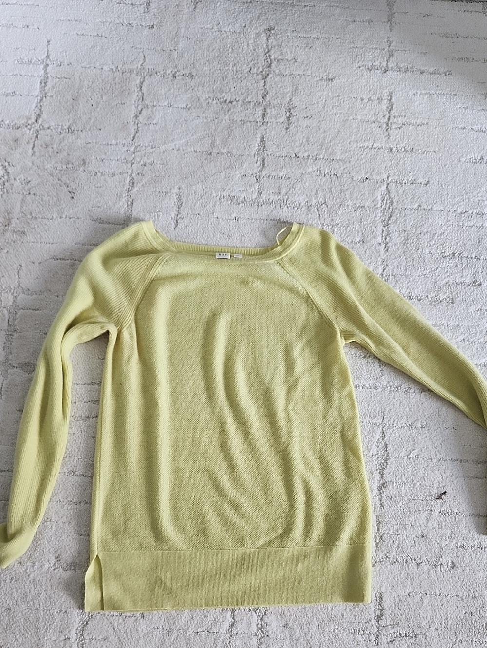 GAP Light Yellow Boatneck Lightweight Sweater